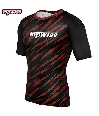 Red Bjj Rash Guard Short Sleeve