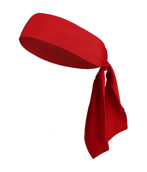 Red Athletic Tie Headbands Custom